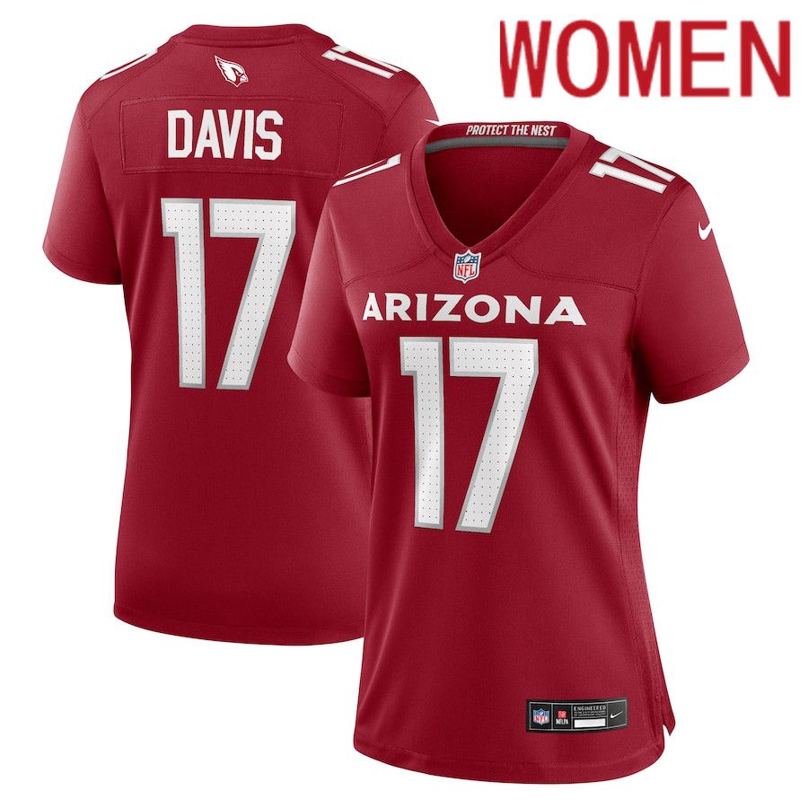 Women Arizona Cardinals #17 Kaden Davis Nike Cardinal Team Game NFL Jersey